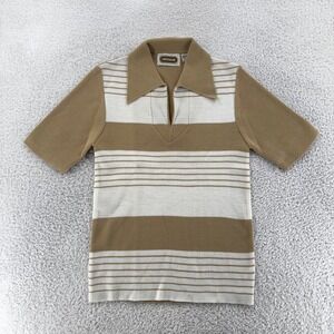 Vintage 70s Bamberger's Knit Polo S/S Sweater Shirt Mens XXS Striped 70s 80s‎